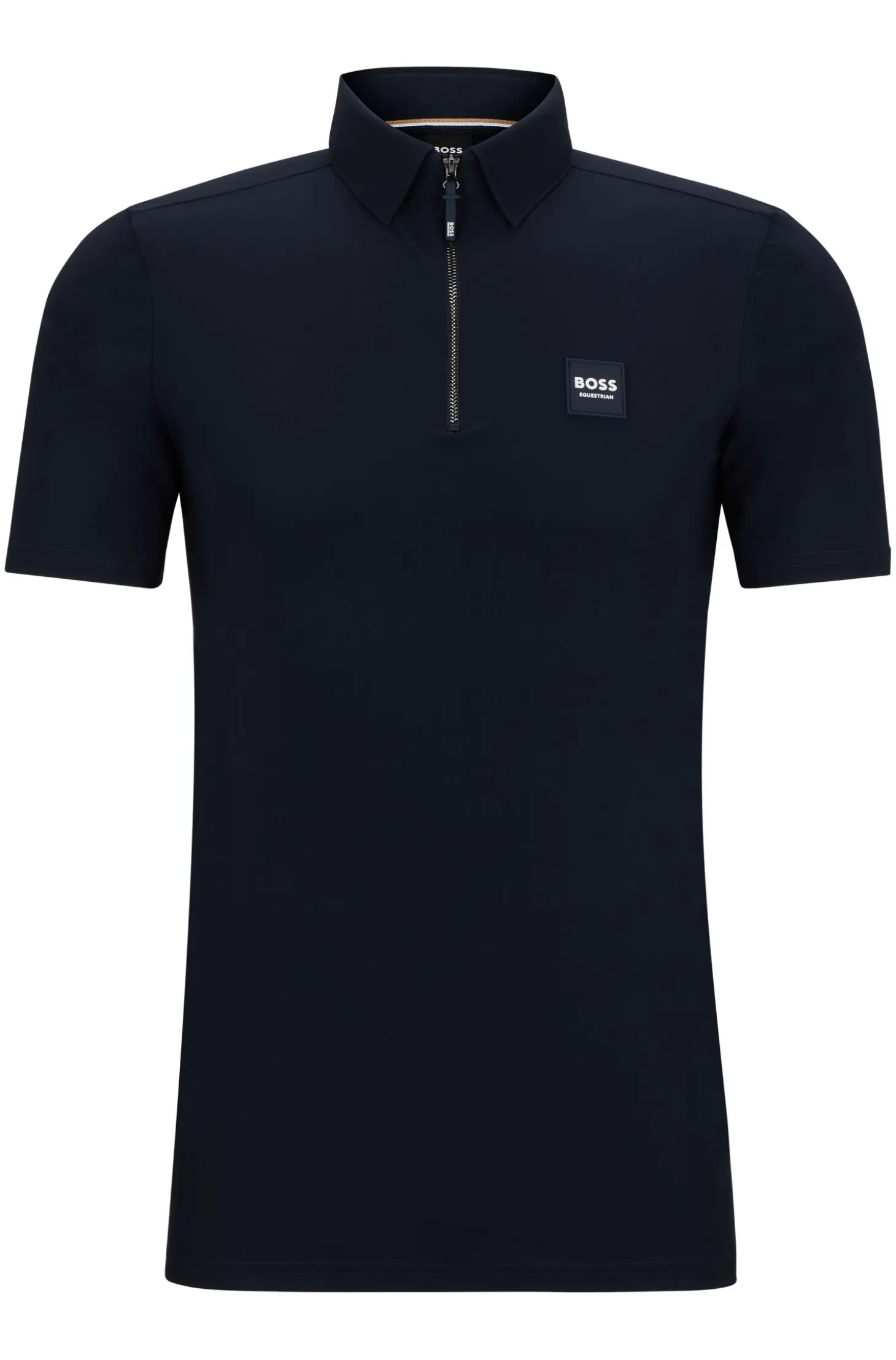 Equestrian training shirt with signature logo patch