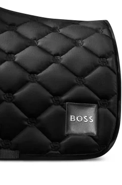 Equestrian velvet dressage saddle pad with Double B monograms