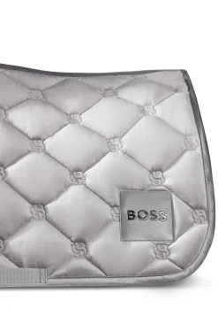 Equestrian velvet dressage saddle pad with Double B monograms