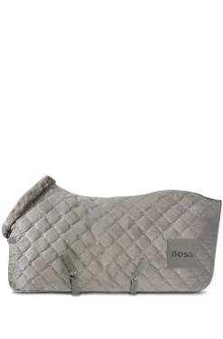 Equestrian velvet horse rug with faux sheepskin