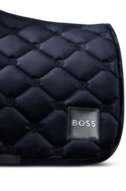 Equestrian velvet jumping saddle pad with Double B monograms