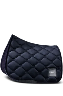 Equestrian velvet jumping saddle pad with Double B monograms