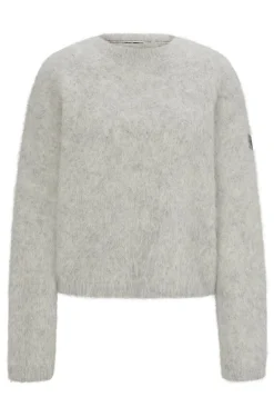 Equestrian voluminous sweater in an alpaca blend