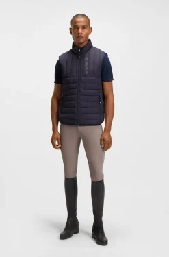 Equestrian waterproof gilet with vertical logo print
