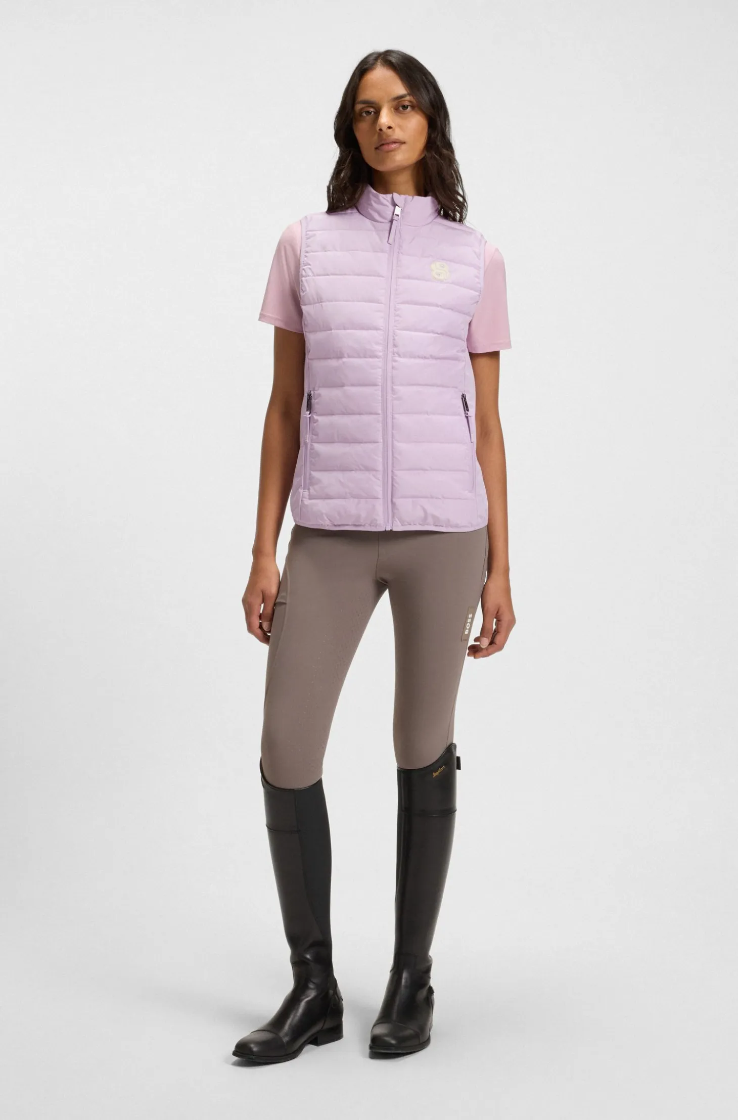 Equestrian waterproof gilet with Double B monogram