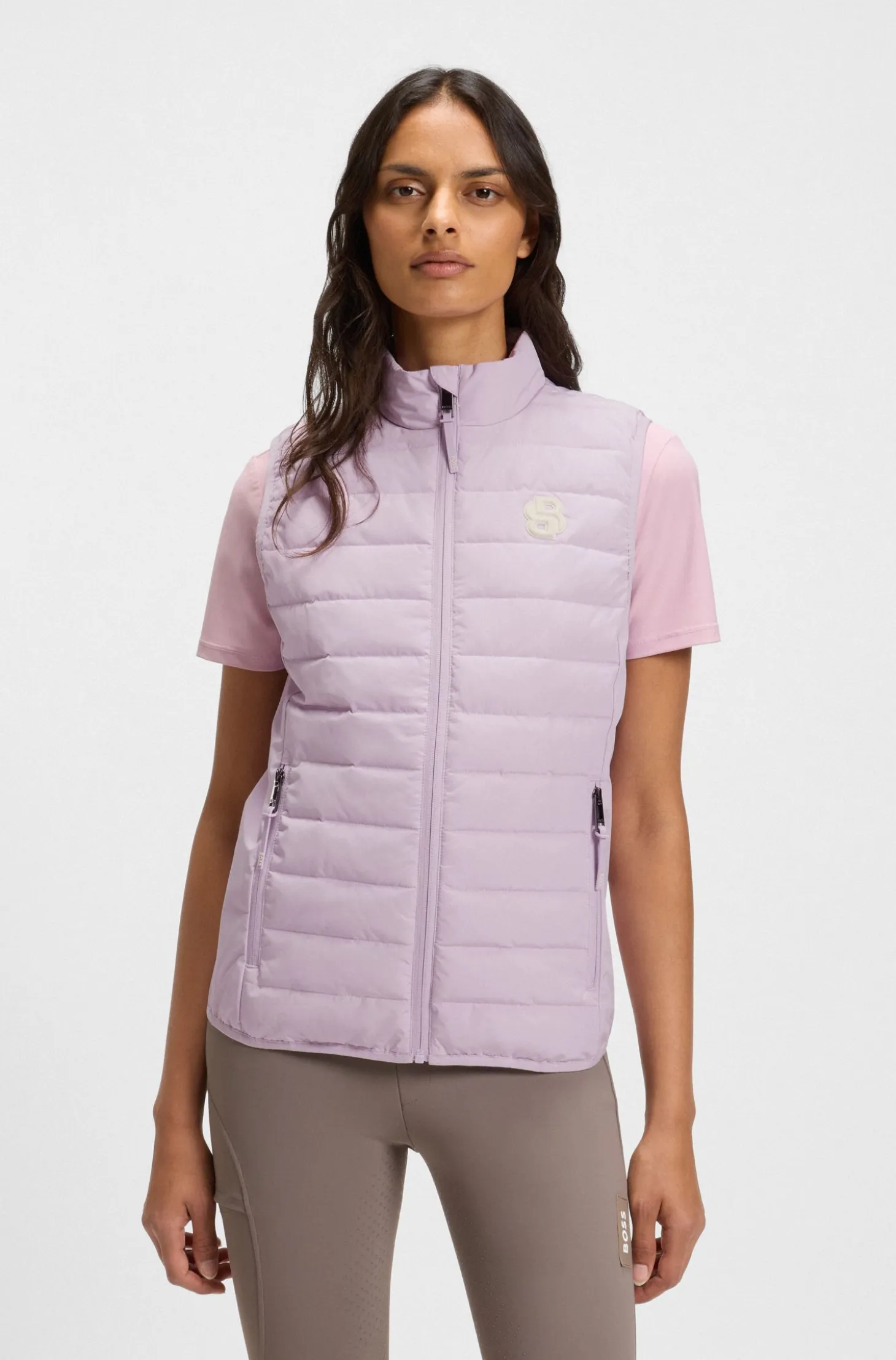 Equestrian waterproof gilet with Double B monogram