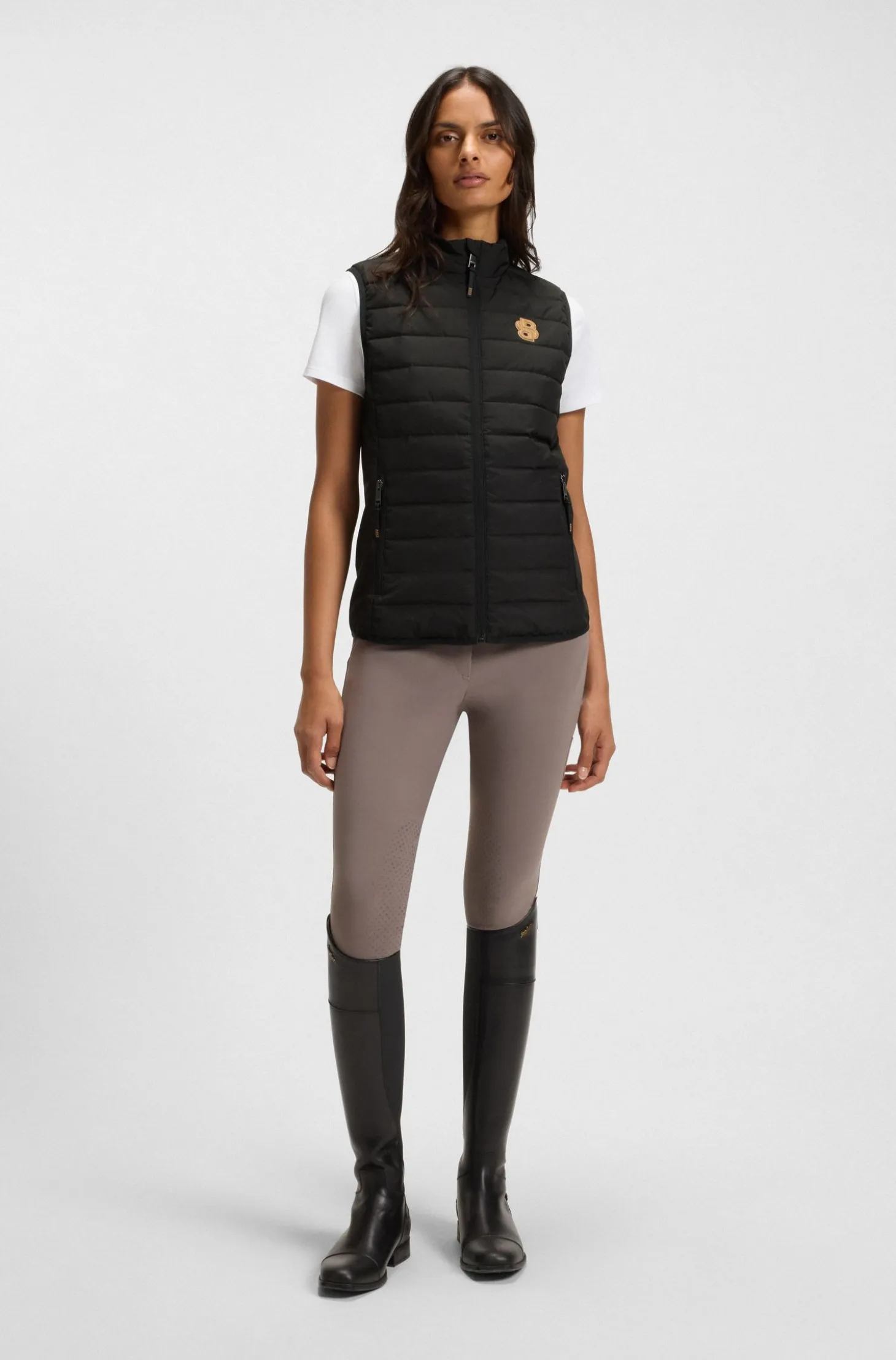 Equestrian waterproof gilet with Double B monogram