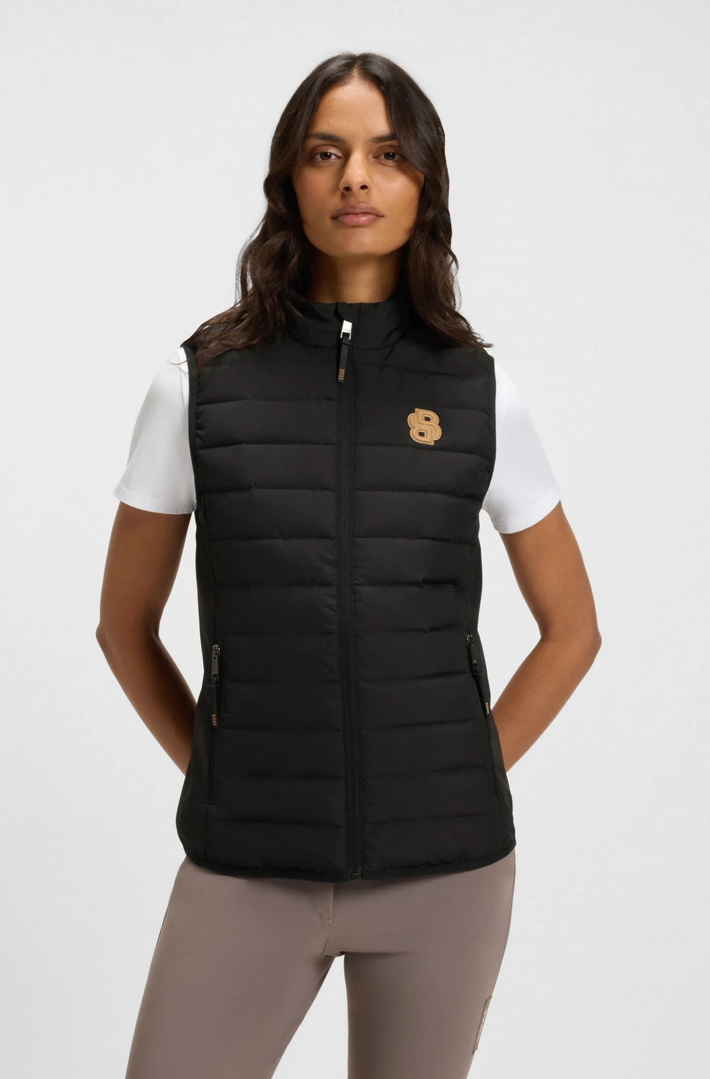 Equestrian waterproof gilet with Double B monogram