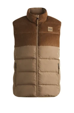 Equestrian waterproof padded gilet with panel