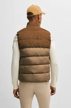 Equestrian waterproof padded gilet with panel