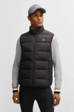 Equestrian waterproof padded gilet with panel