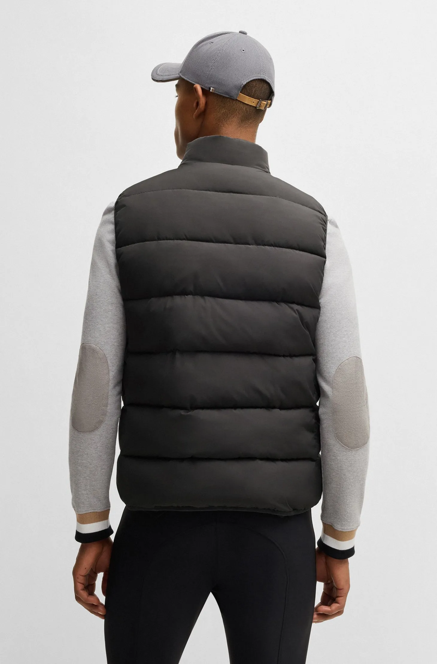 Equestrian waterproof padded gilet with panel