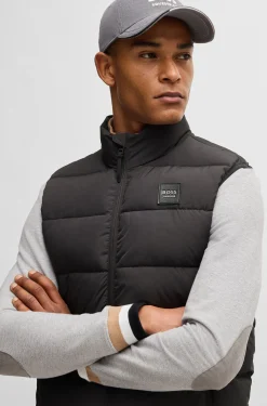 Equestrian waterproof padded gilet with panel