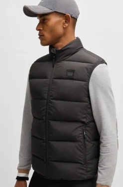 Equestrian waterproof padded gilet with panel