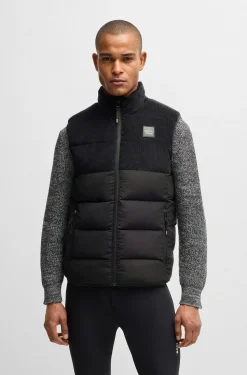 Equestrian waterproof padded gilet with panel