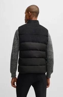 Equestrian waterproof padded gilet with panel