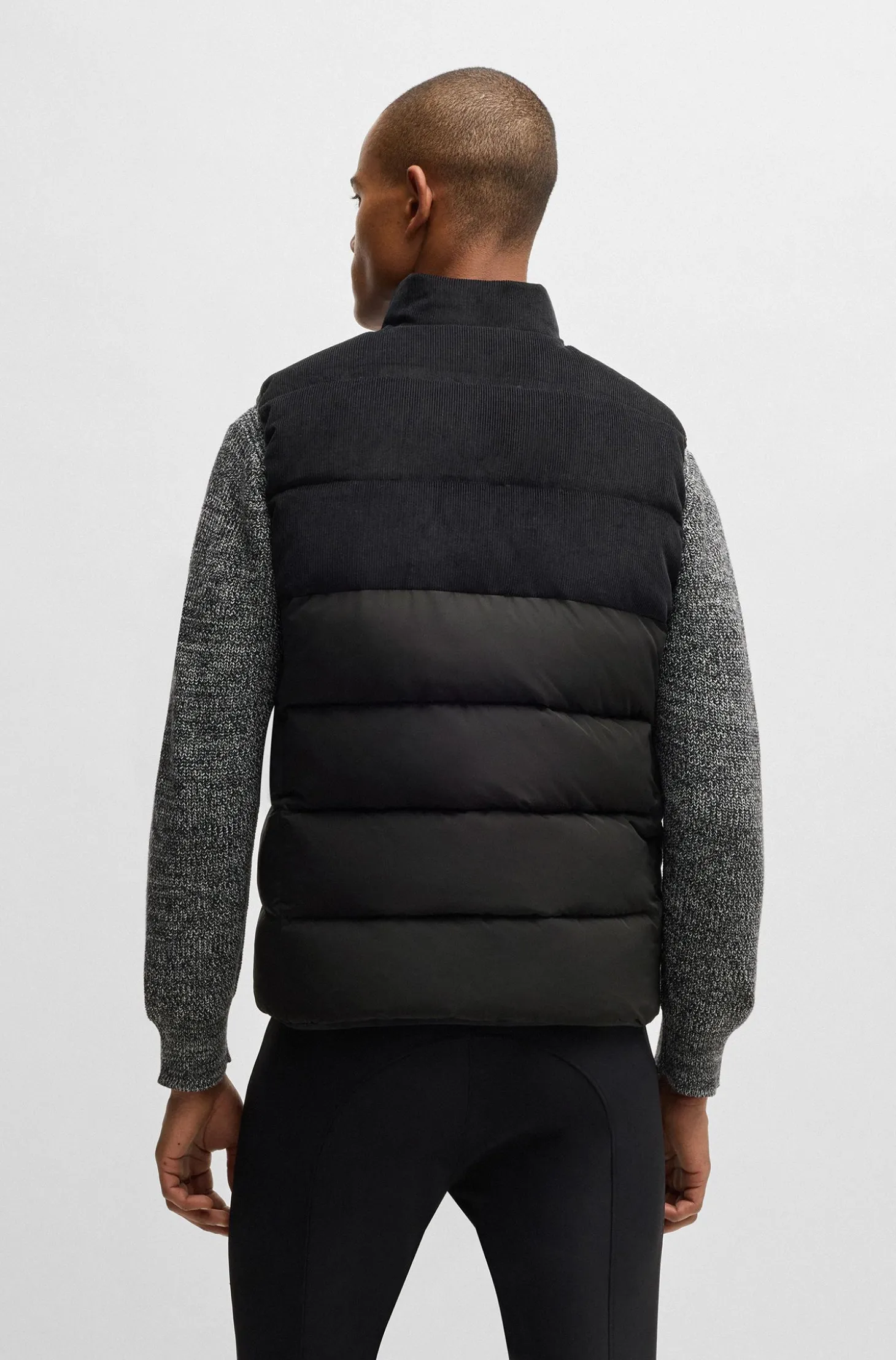 Equestrian waterproof padded gilet with panel