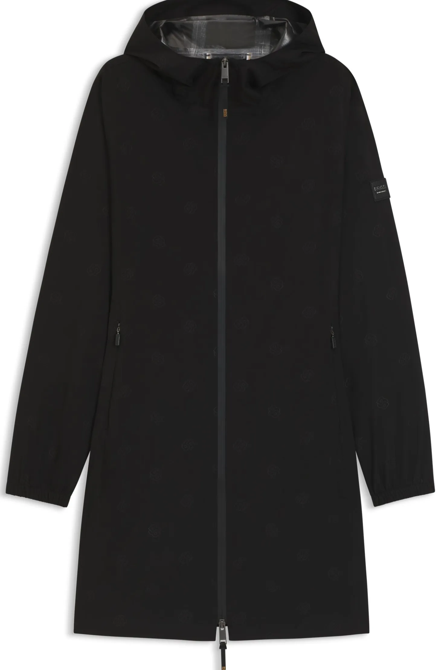 Equestrian waterproof raincoat with adjustable rear zips