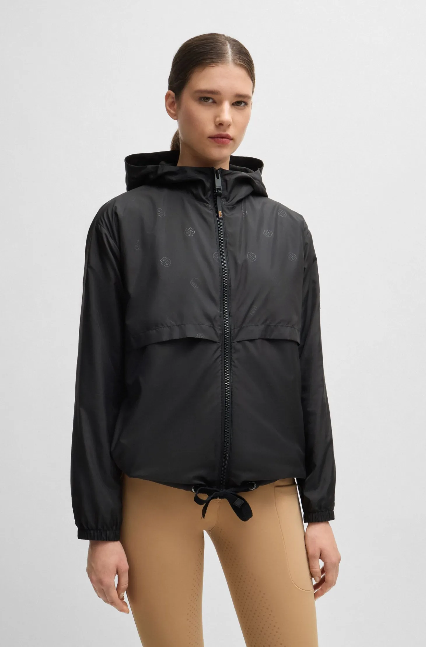 Equestrian waterproof rain jacket with Double B monogram motif