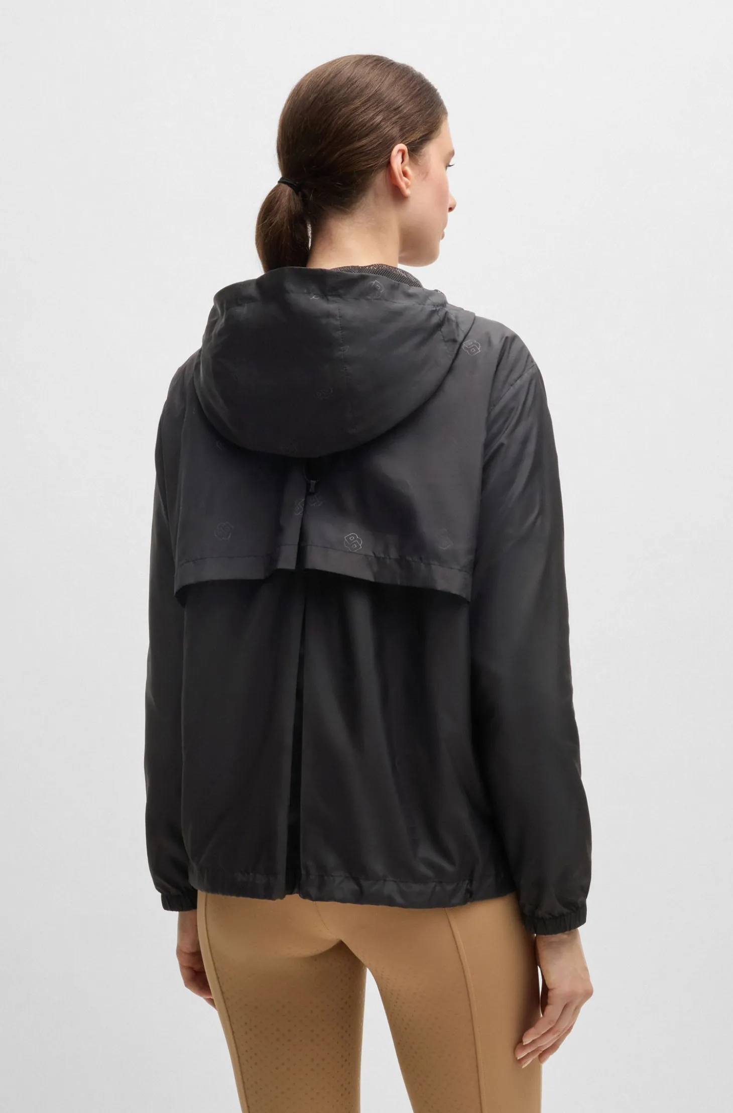 Equestrian waterproof rain jacket with Double B monogram motif