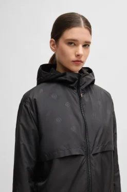 Equestrian waterproof rain jacket with Double B monogram motif