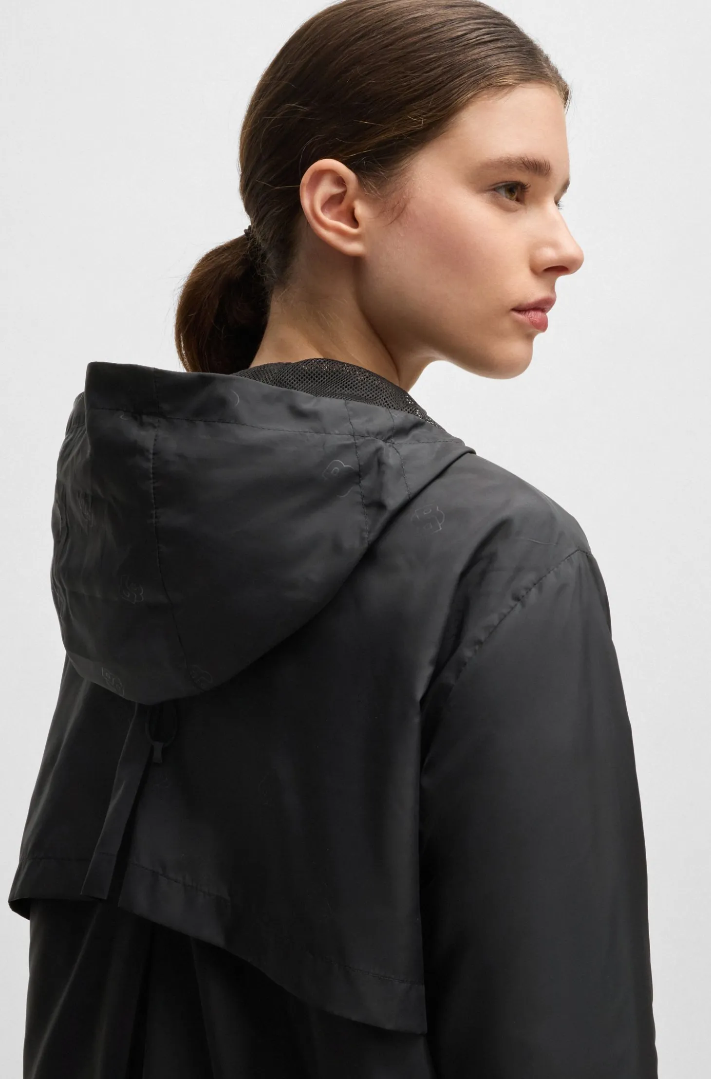 Equestrian waterproof rain jacket with Double B monogram motif