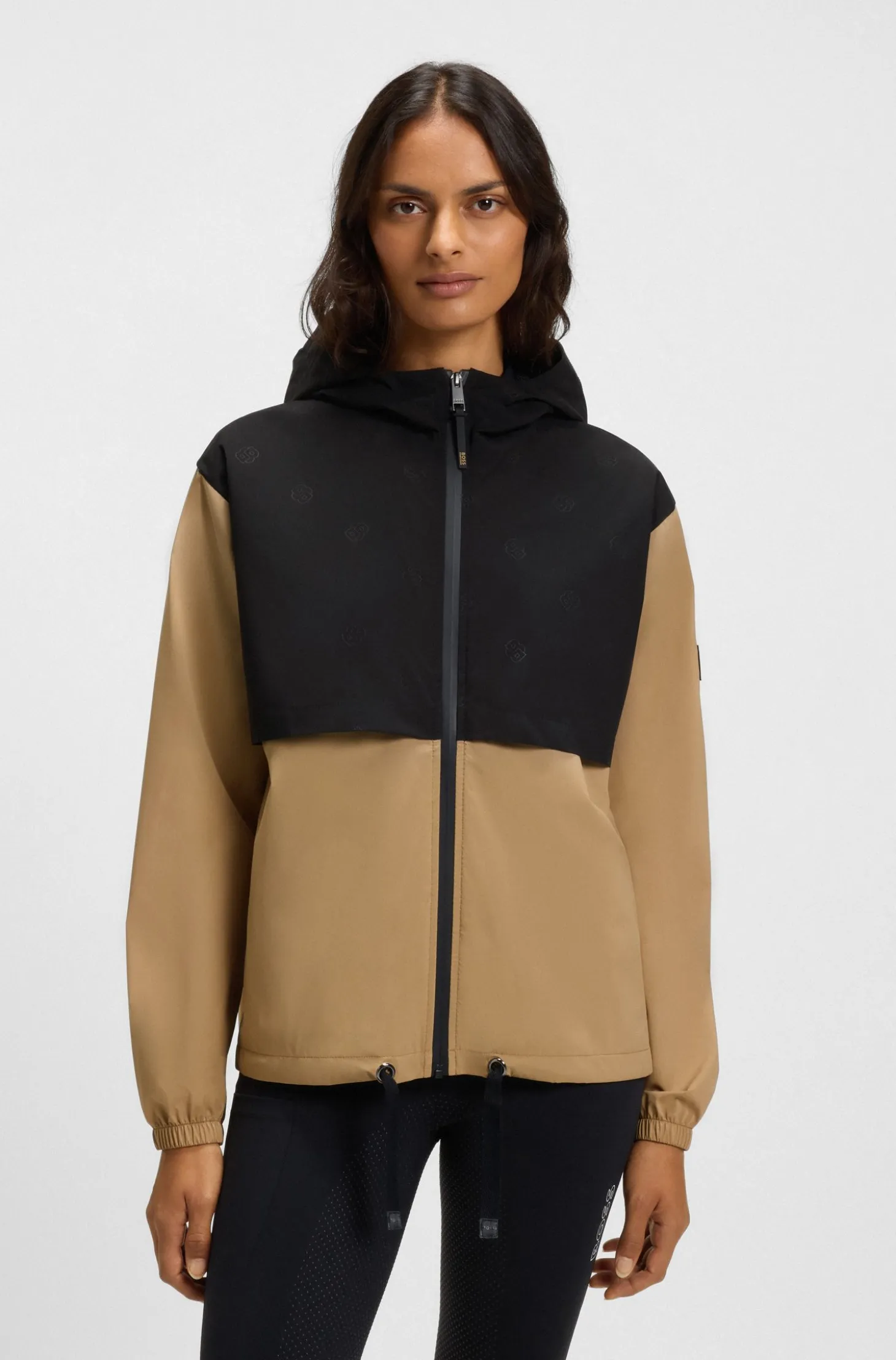 Equestrian waterproof rain jacket with Double B monograms