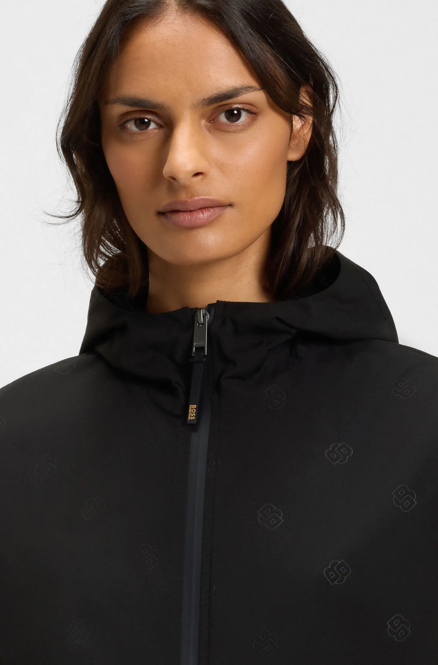 Equestrian waterproof rain jacket with Double B monograms