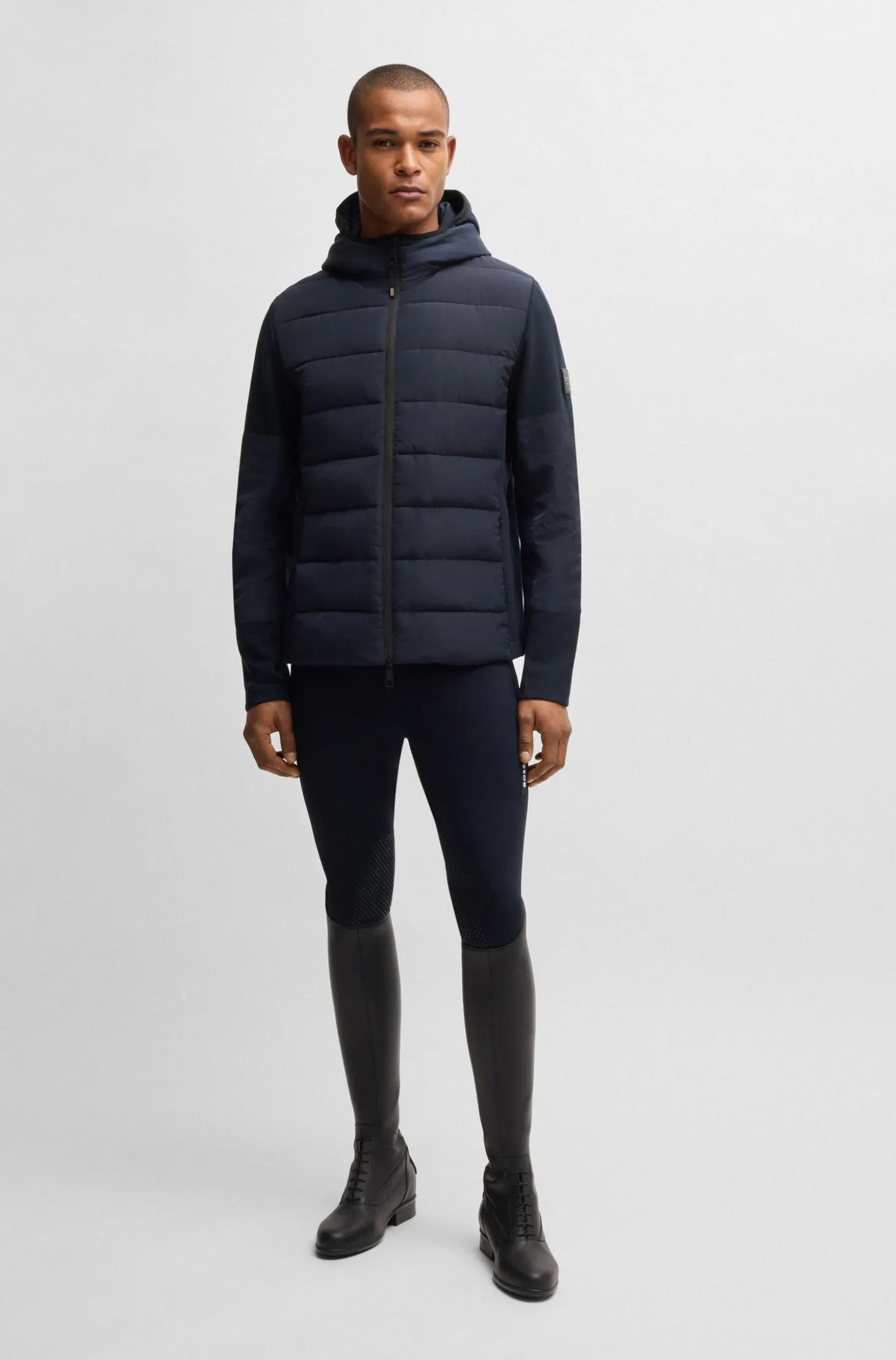 Equestrian water-repellent hybrid padded jacket