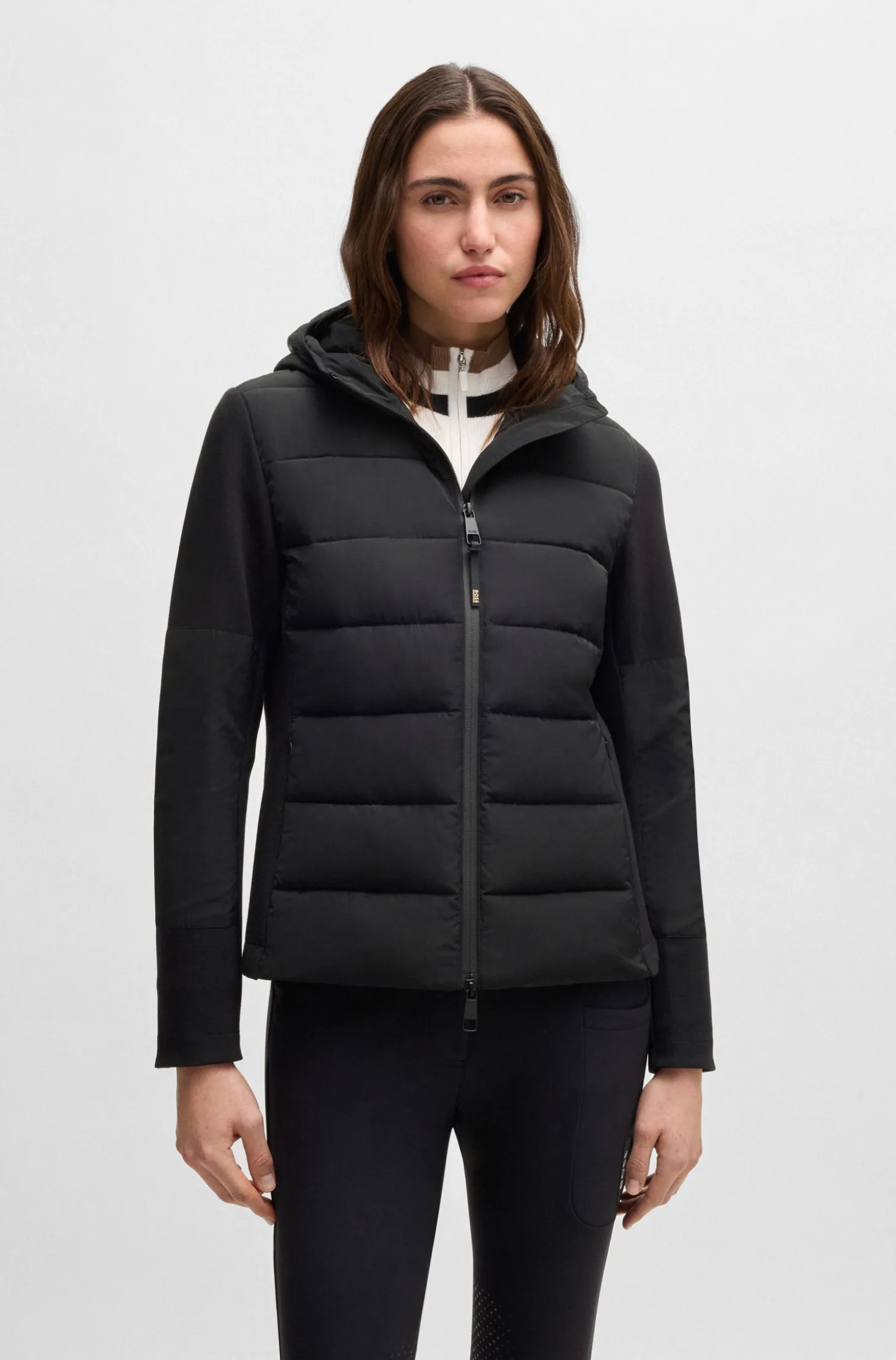 Equestrian water-repellent hybrid padded jacket