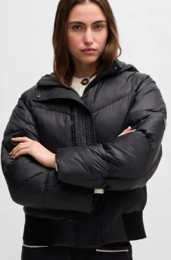 Equestrian water-repellent padded jacket in a bomber style