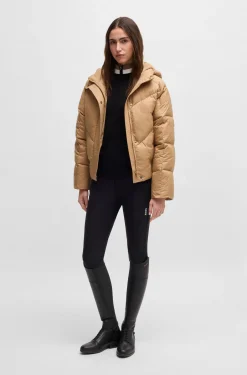 Equestrian water-repellent padded jacket in a bomber style