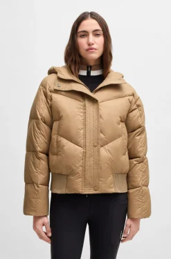 Equestrian water-repellent padded jacket in a bomber style