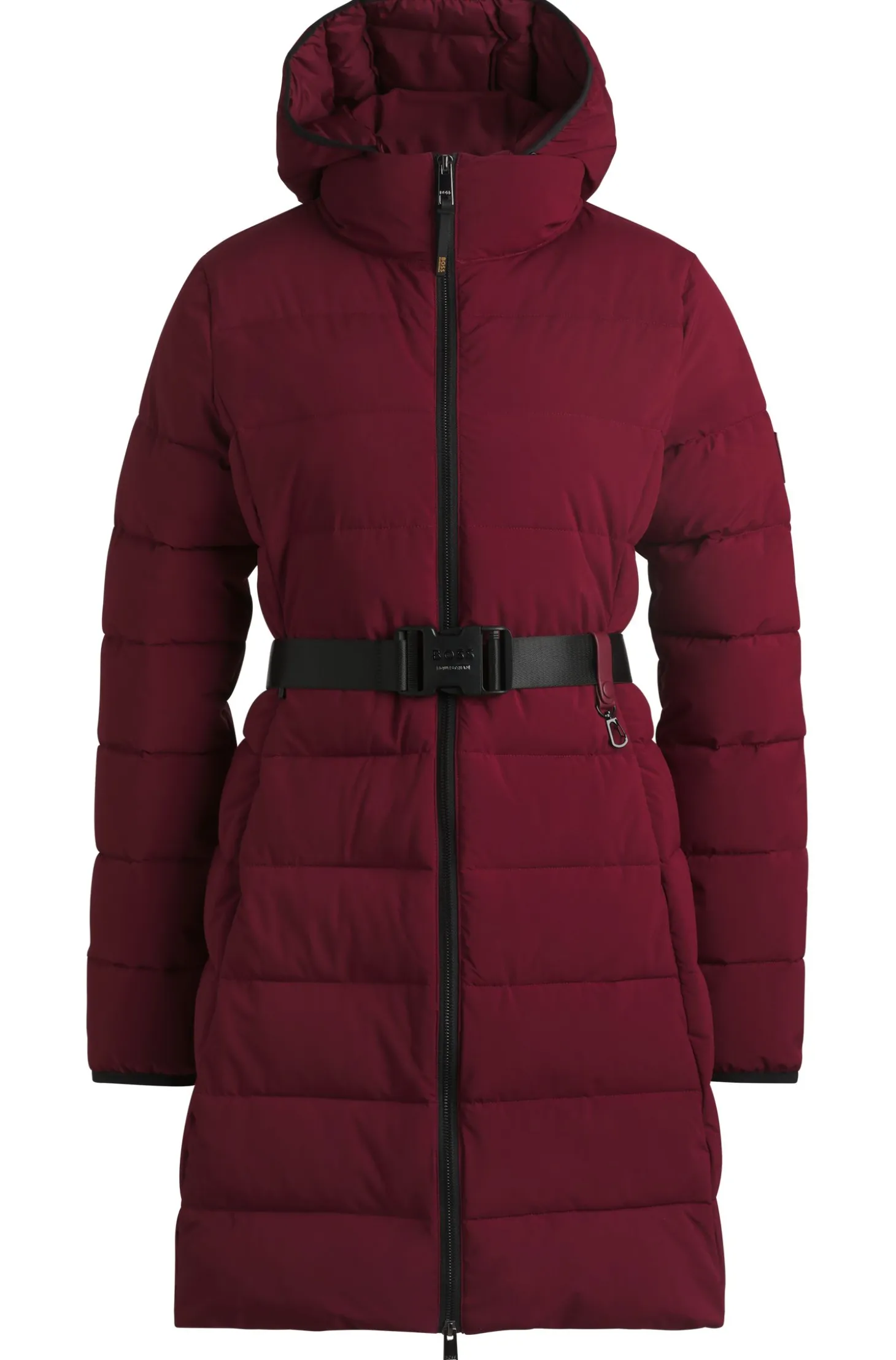 Equestrian water-repellent quilted coat with side zips