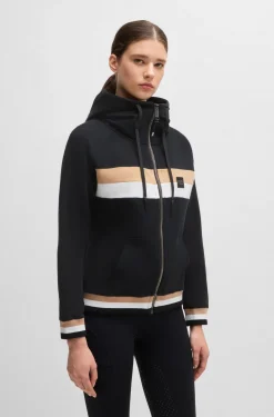 Equestrian zip hoodie in Italian stretch cotton