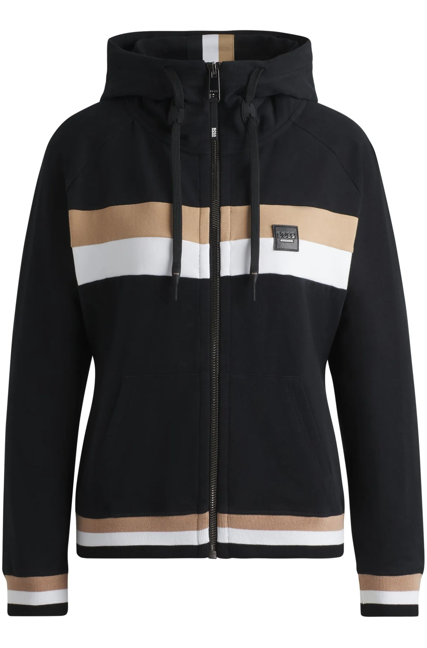 Equestrian zip hoodie in Italian stretch cotton