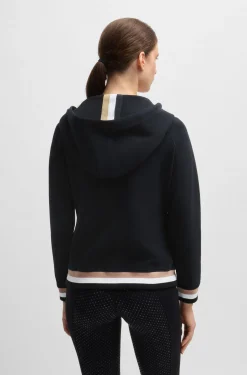 Equestrian zip hoodie in Italian stretch cotton