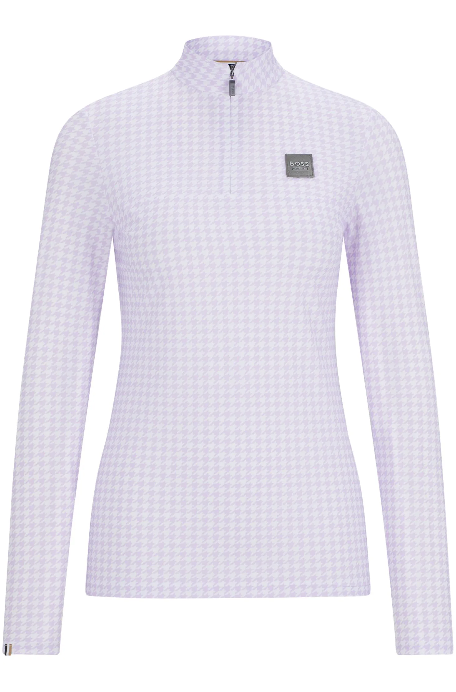 Equestrian zip-neck training top in breathable stretch fabric