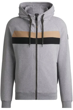 Equestrian zip-up hoodie in Italian stretch cotton
