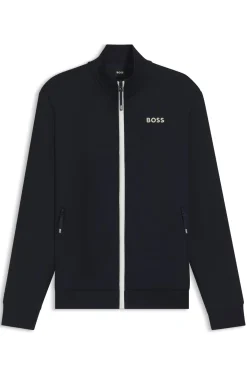 Equestrian zip-up jacket with signature-stripe trims