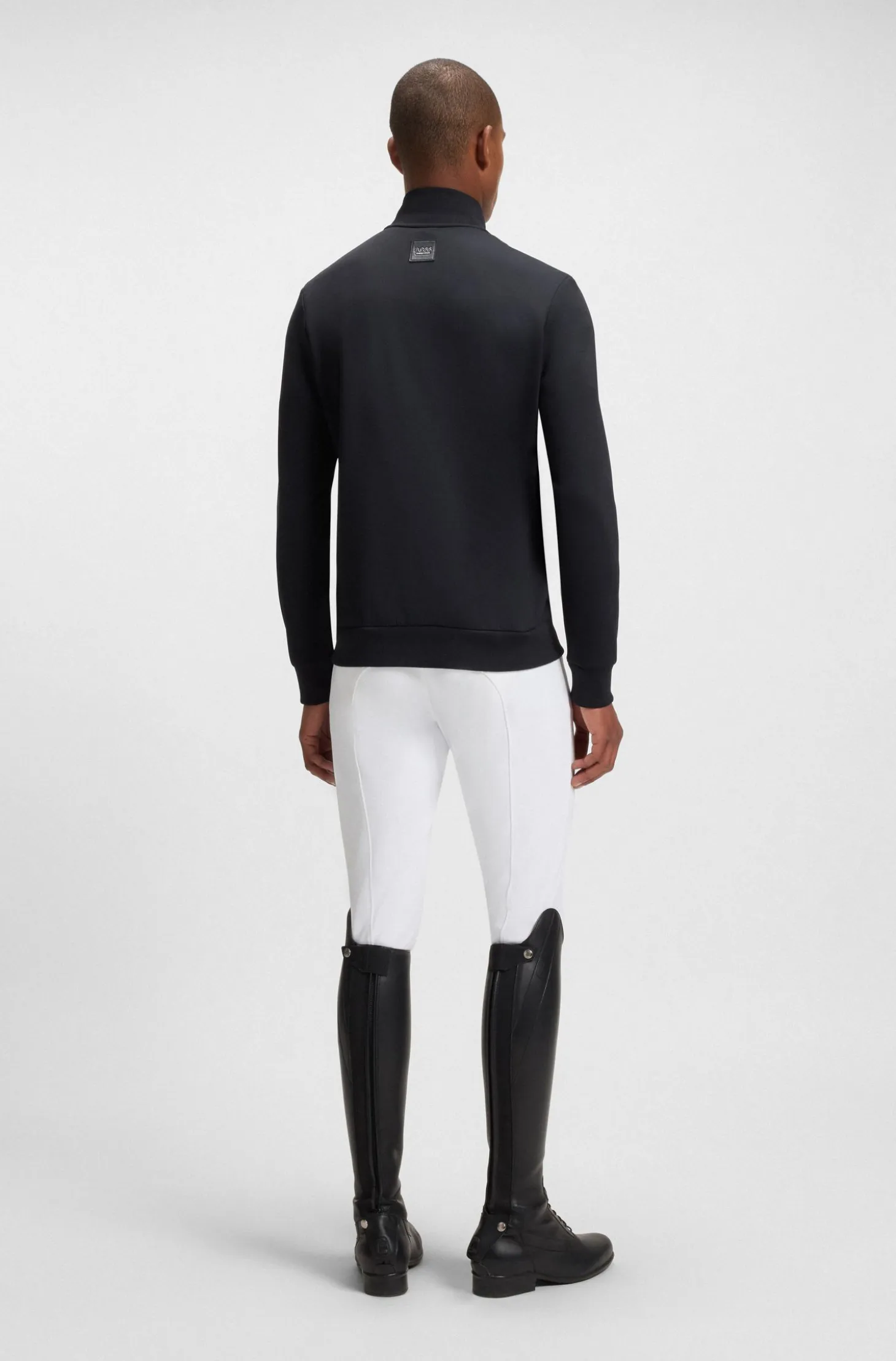 Equestrian zip-up jacket with signature-stripe trims