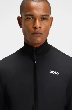 Equestrian zip-up jacket with signature-stripe trims