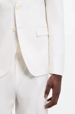 Extra-slim-fit blazer in stretch-cotton seersucker