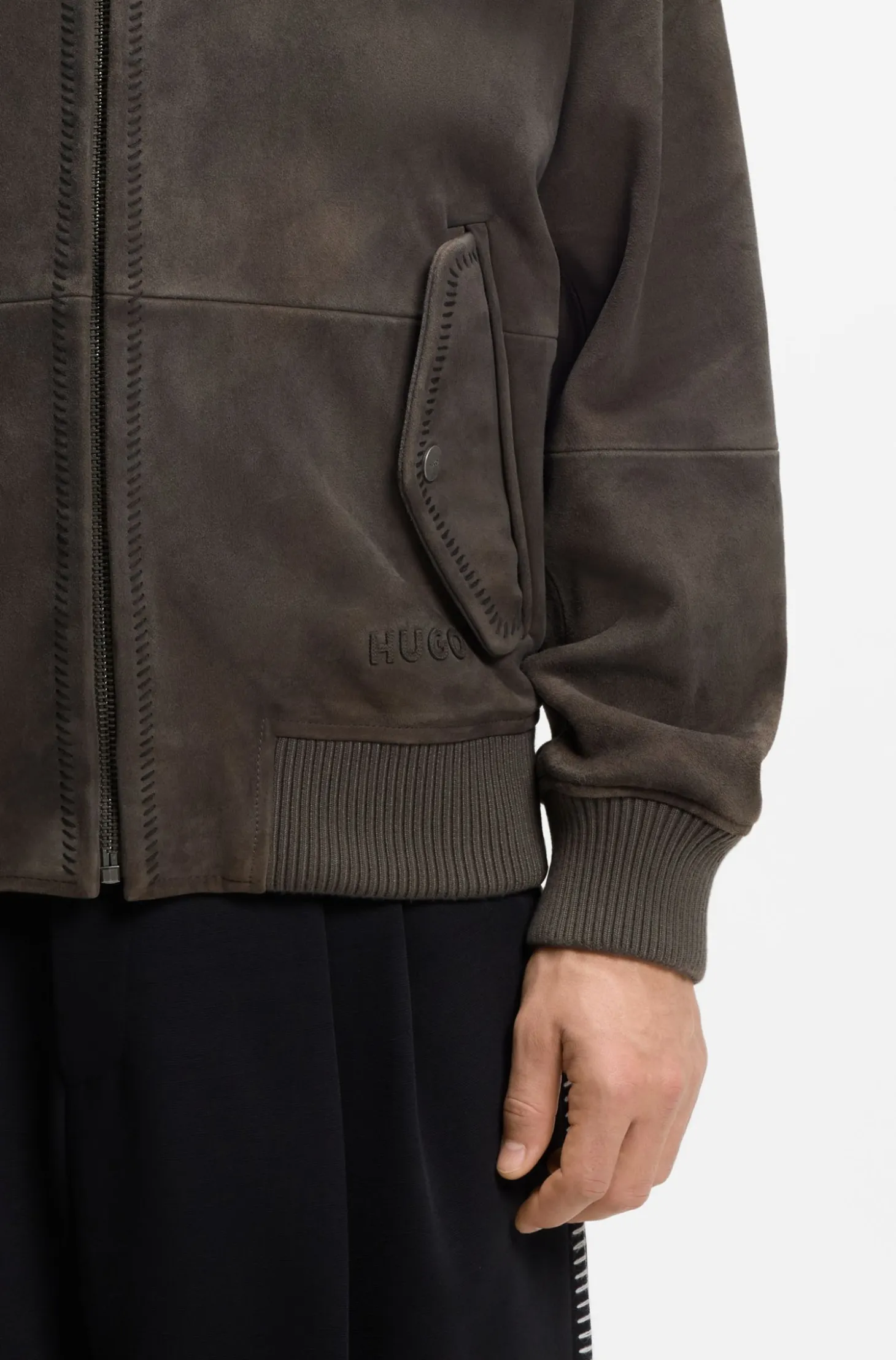 Extra-slim-fit jacket in soft suede