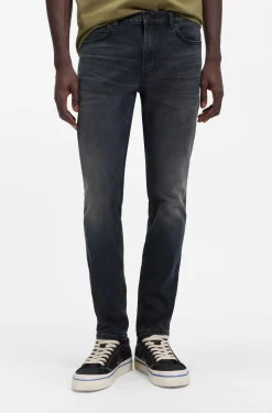 Extra-slim-fit jeans in ash-blue stretch denim