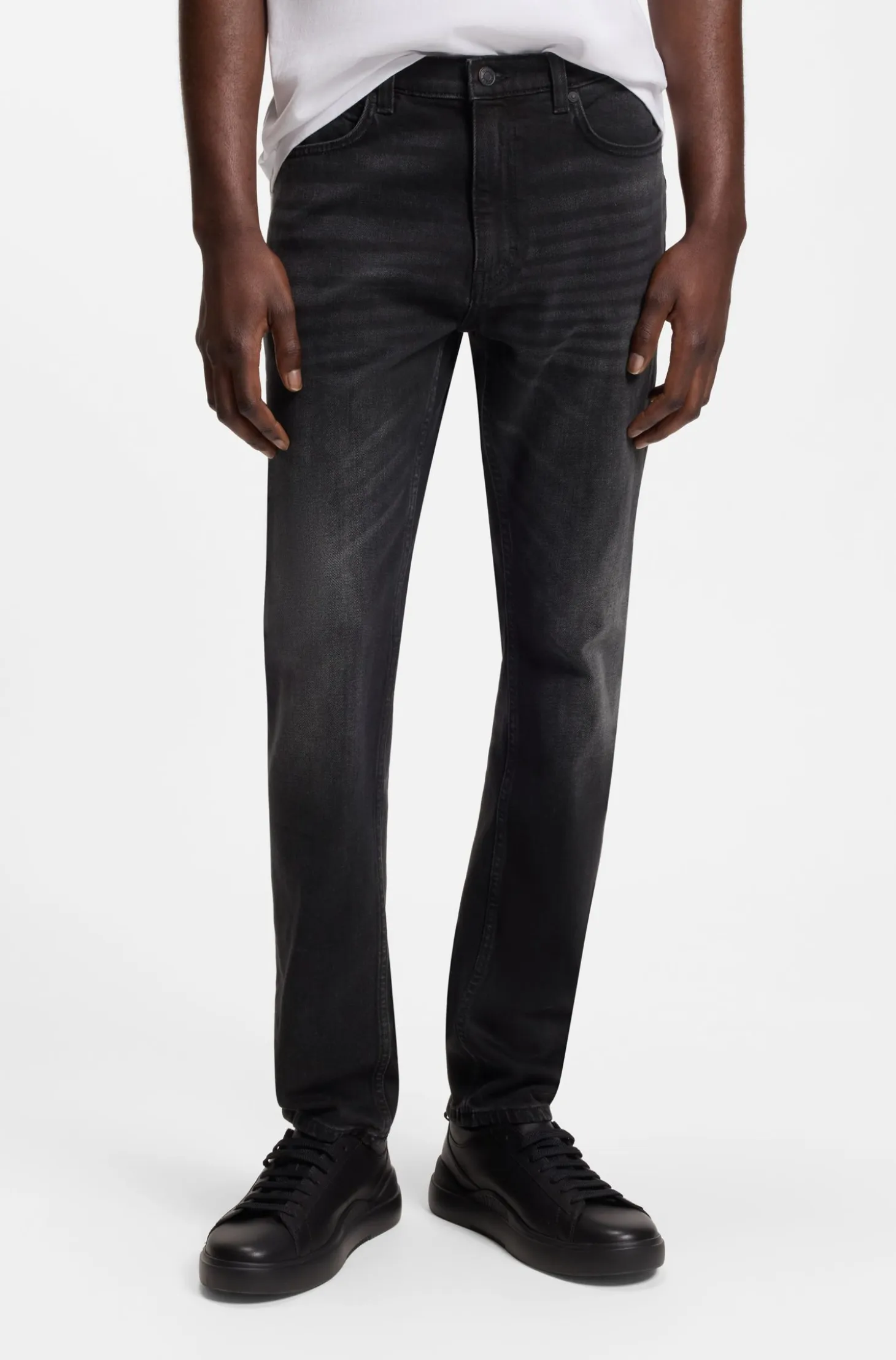Extra-slim-fit jeans in black stretch denim