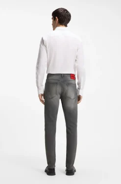 Extra-slim-fit jeans in distressed grey stretch denim