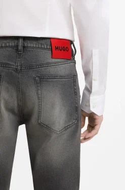 Extra-slim-fit jeans in distressed grey stretch denim