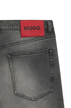Extra-slim-fit jeans in distressed grey stretch denim