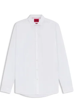 Extra-slim-fit shirt in cotton poplin with spread collar